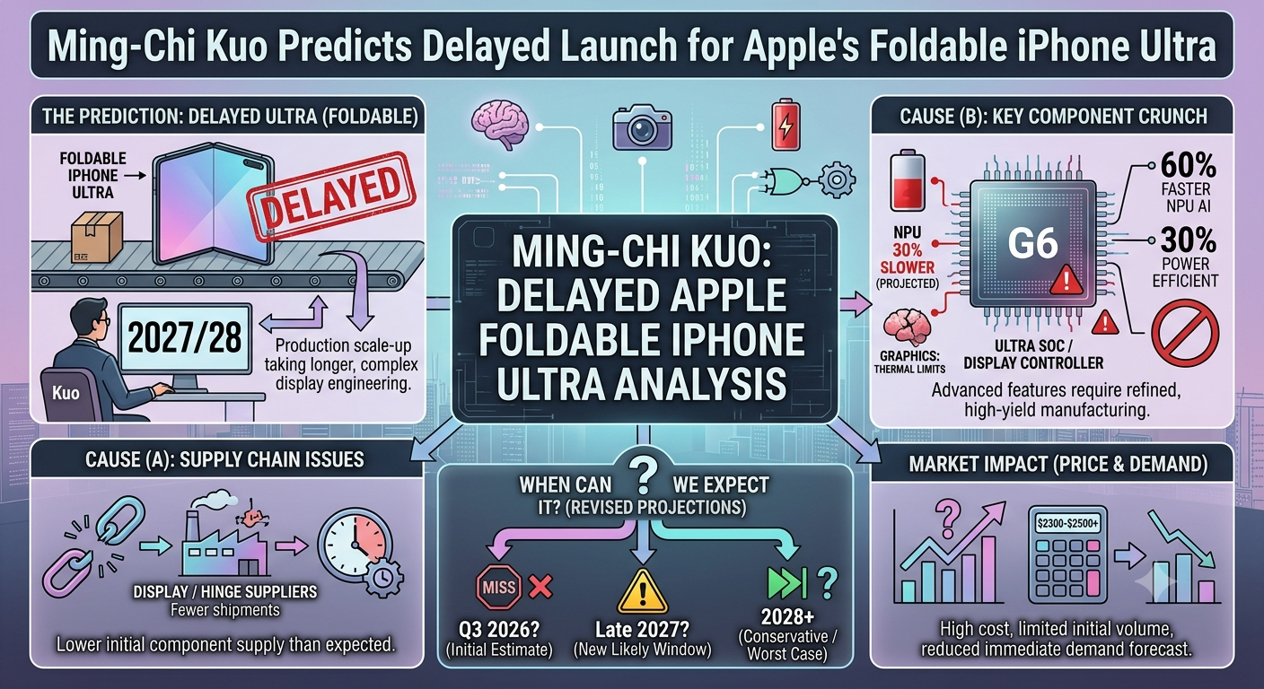 Ming-Chi Kuo Predicts Delayed Launch for Apple's Foldable iPhone Ultra.