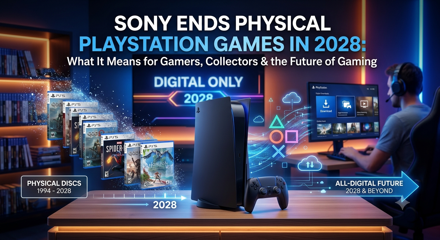 Sony Ends Physical PlayStation Games in 2028: What It Means for Gamers, Collectors & the Future of Gaming