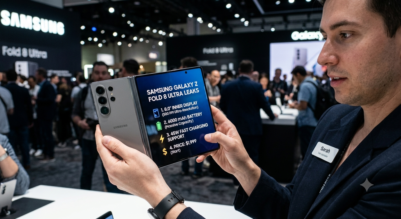 Samsung Galaxy Z Fold 8 Ultra Leaks: 500 PPI Display, Bigger Battery, 45W Charging & Price Revealed
